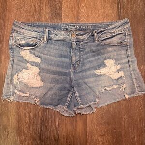 American Eagle Outfitters Blue Distressed Women's Shorts